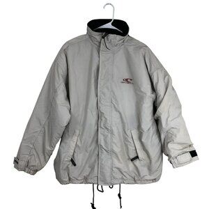 Vintage ONeill Jacket Insulated Windbreaker Black Collar Light Gray Men Size XL
